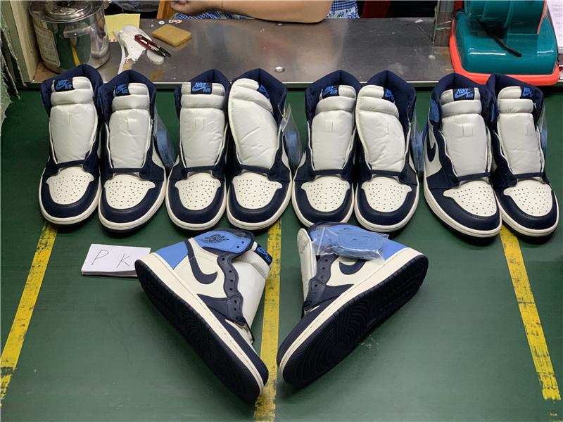 PK God Air Jordan 1 retro high OG Obsidian retail leather ready to ship